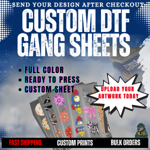 12x240 Custom DTF Gang Sheets | Ready to Press Heat Transfers - 12" Wide